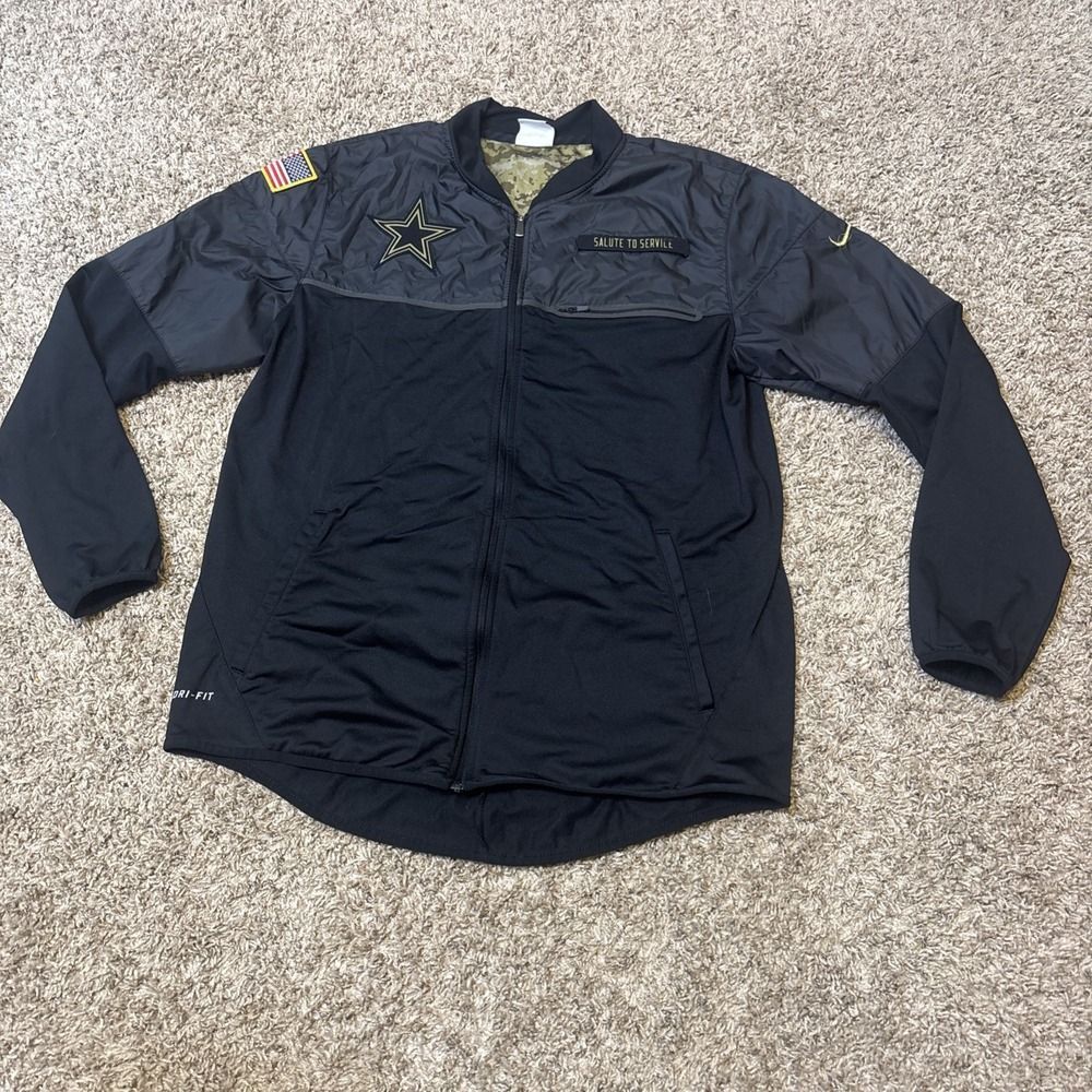 Nike NFL Dallas Cowboys Salute to Service Full Zip Bomber Jacket Men's M Camo